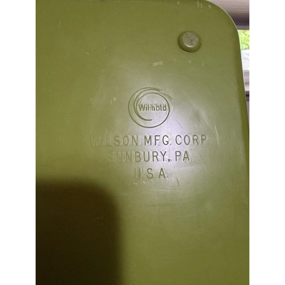 Vintage Wilson Wil-Hold Thread Box Avocado Green Sewing Organizer Caddy Storage